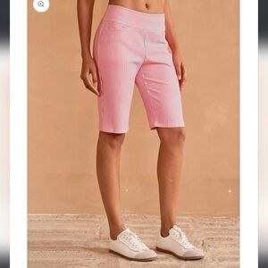 ACEGOLFS Eagle 21 Inch Performance Stretch Shorts Pink & White NWT Size L 🎾⛳